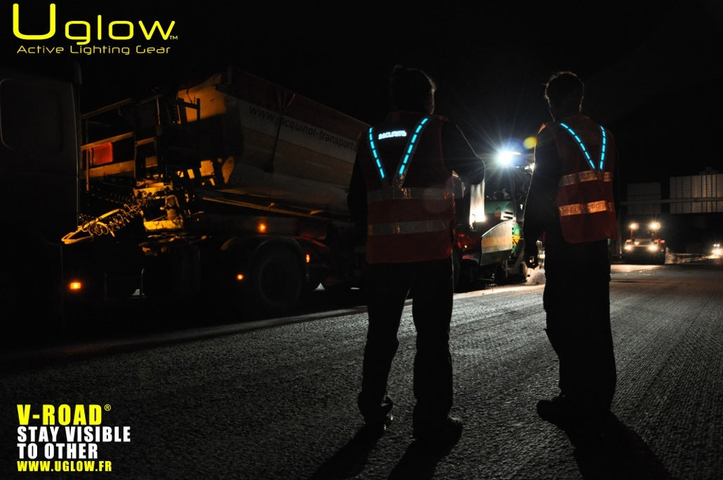 Uglow V-Road reflectievest (X)XL met verlichting