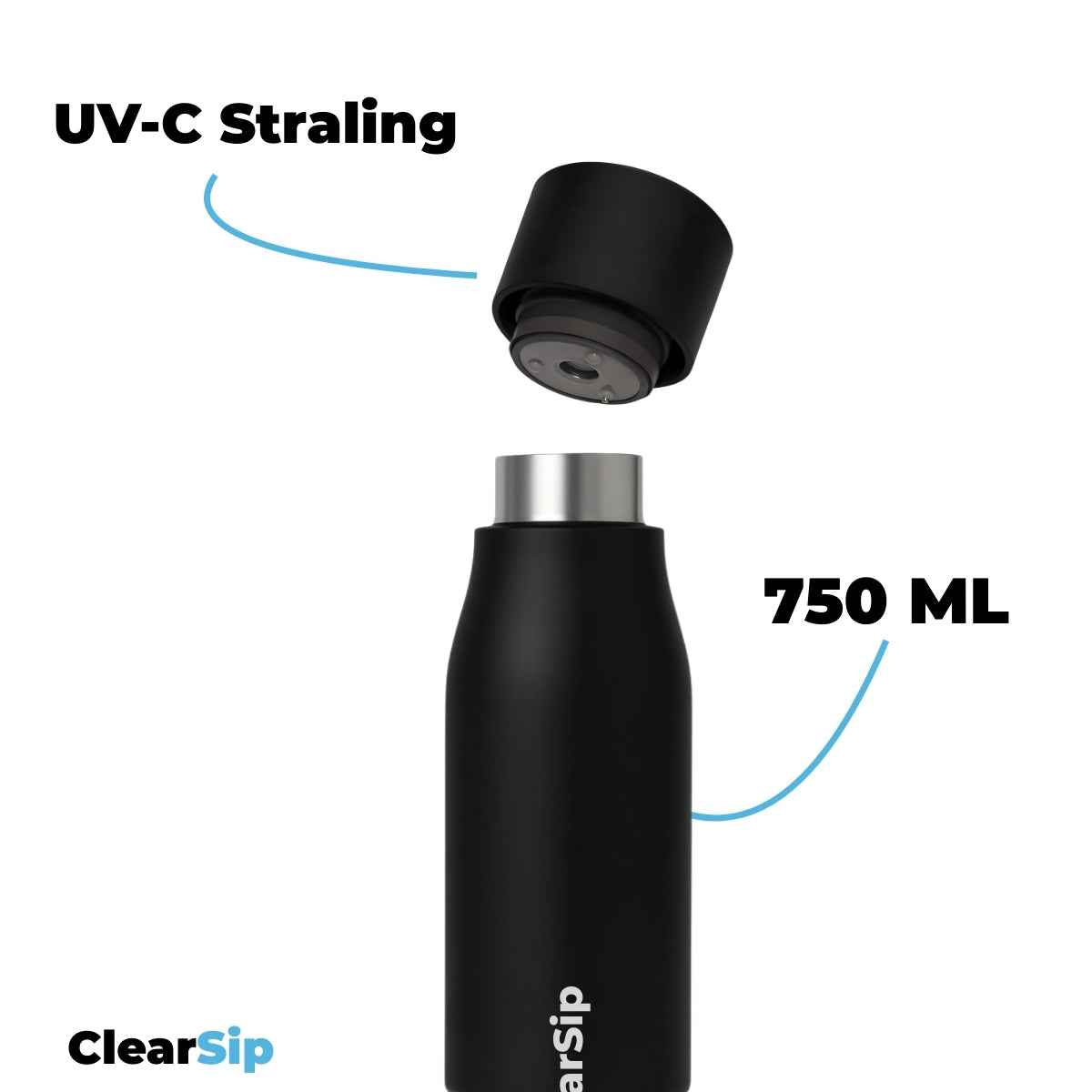 ClearSip | Slimme Waterfles – UV‑C zelfreinigend & drinkherinnering